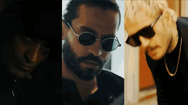 a man with a beard wearing sunglasses and a gold chain