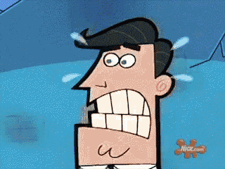 a cartoon of a man with his mouth open and tears coming out of his eyes is on nick.com