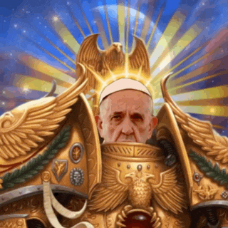 a painting of a man in a golden armor with an eagle on his crown