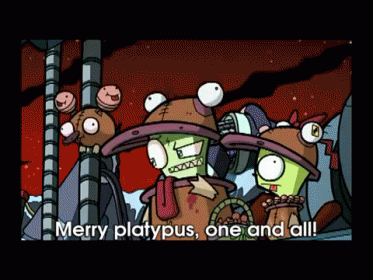 Merry Platypus And To All A Good Night! GIF - Invader Zim Nickelodeon Alien GIFs