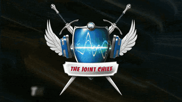 a logo for the joint chief shows a shield with wings and swords