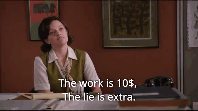 Mad Men Peggy Olson GIF - Mad Men Peggy Olson The Lie Is Extra GIFs