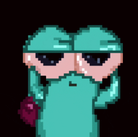 a pixel art of a person wearing sunglasses and a surgical gown