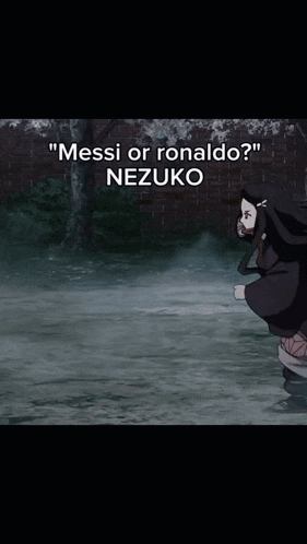 a blurred image with the words " messi or ronaldo "