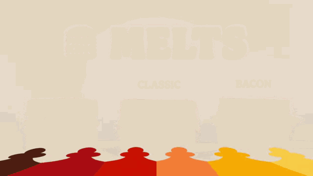 a bunch of different colored silhouettes with the word burger in the center