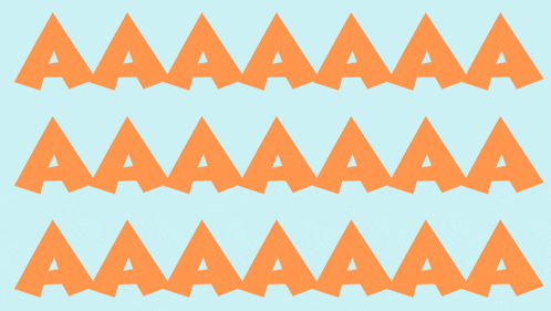 a cartoon fox is jumping in the air in front of a pattern of orange letters aaa
