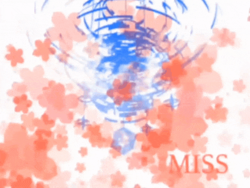 the word miss is on a white background with red flowers