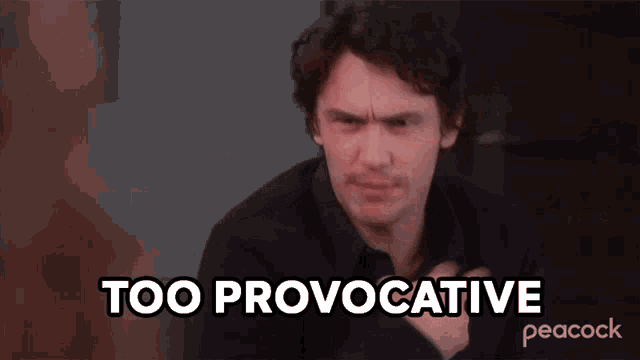 a peacock ad shows a man pointing at something