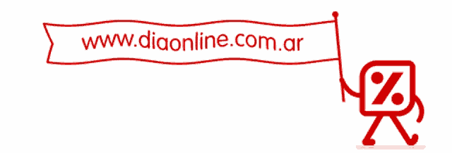 a drawing of a stick figure holding a banner that says www.diaonline.com.ar