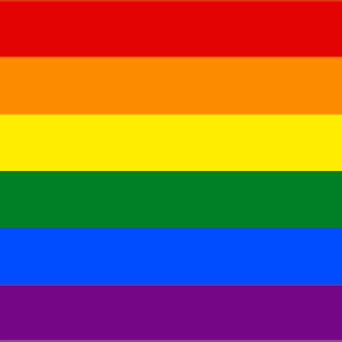 a rainbow colored background with a drawing of a person in the middle