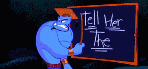 a genie is holding a sign that says truth