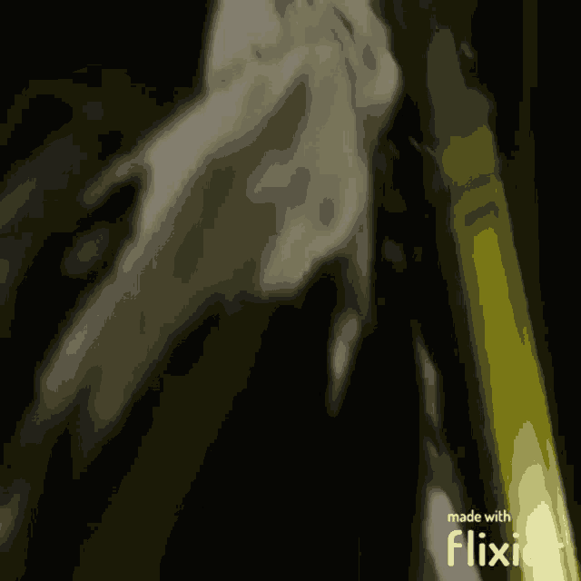a blurred image of a person with the words made with flixier on the bottom