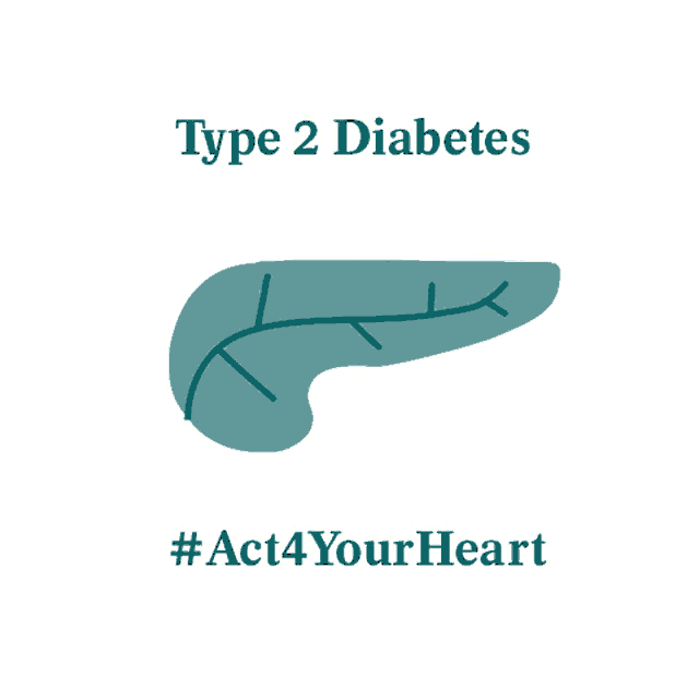 an illustration of a pancreas with type 2 diabetes written on it