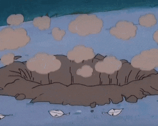 a couple of hands sticking out of a hole in the ground .