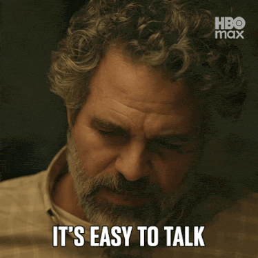 a man with a beard says " when it 's not your loss " on a screen