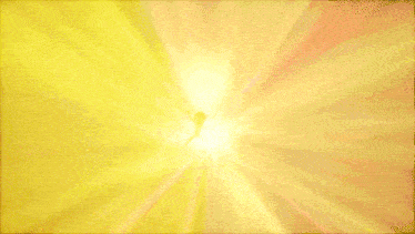 a cartoon character is standing in front of a yellow light