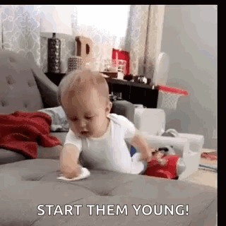 Kid Cleaning GIF - Kid Cleaning Startthemyoung GIFs