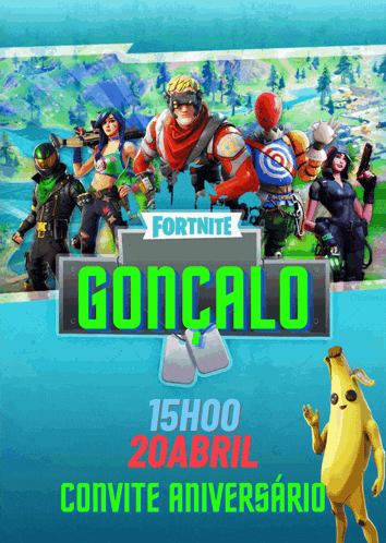 a poster for a game called fortnite with the name goncalo