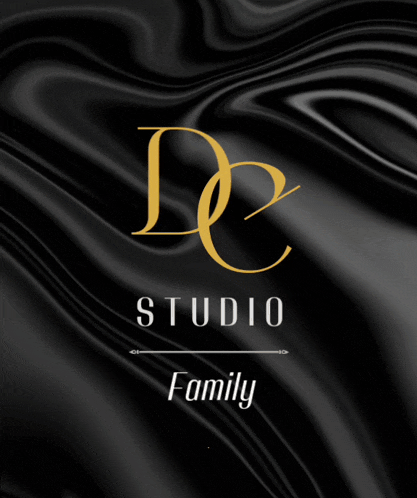 a black background with a gold logo for studio family