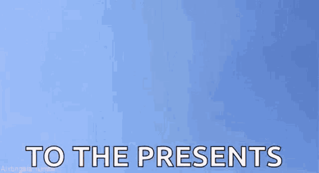 a kitten is jumping in the air with the words to the presents written below it