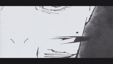 a black and white drawing of a person 's eye with a large pupil