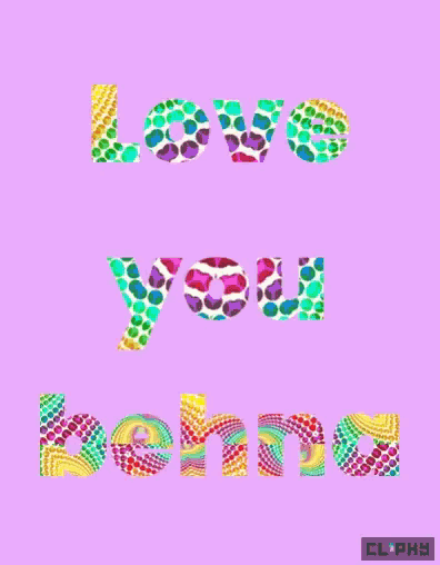 a colorful poster that says love you behind it
