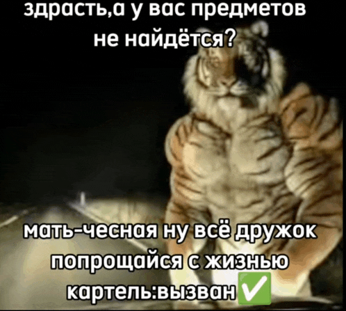 a picture of a tiger with a check mark next to it in russian