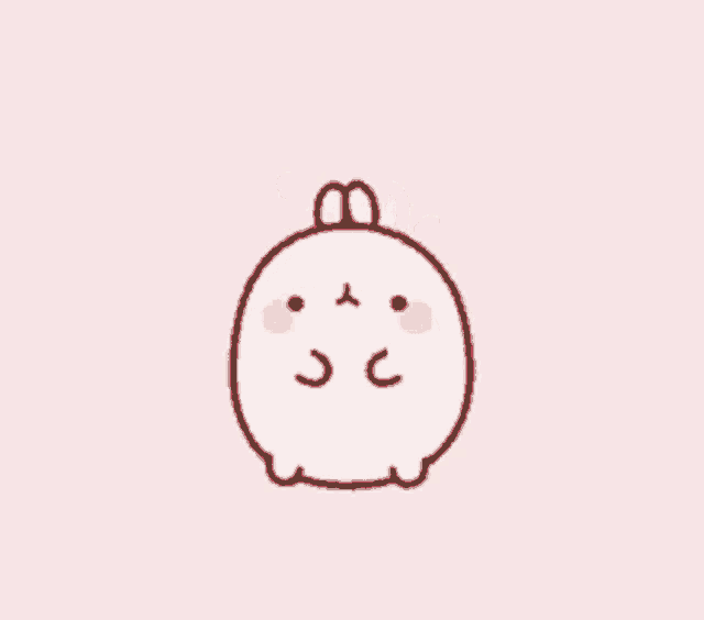 a cartoon character with hearts coming out of its eyes on a pink background