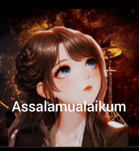 a picture of a girl with the words assalamualaikum in the corner