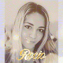 a woman with the name rocio on her face