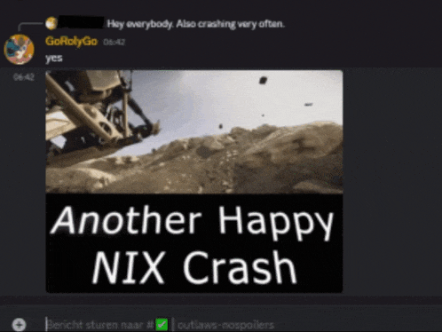 a screenshot of a video that says another happy nix crash on it