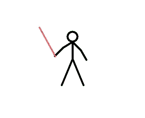 a drawing of a stick figure with a red arrow pointing up and a purple arrow pointing down