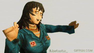 a gif from @joetastic shows a woman holding a man 's arm
