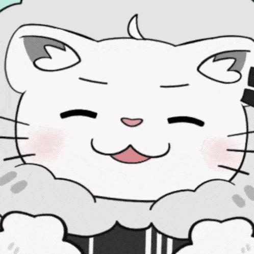 a cartoon drawing of a cat with a sheep head