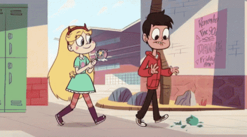 a couple of cartoon characters walking in front of a sign that says " remember the 90s "