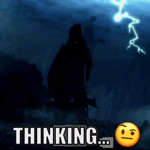 a picture of a man with a bun and a thinking emoji