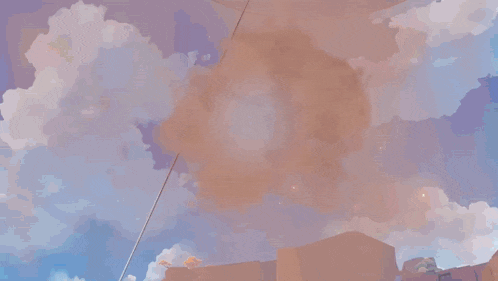 a cartoon character is flying through the air with a sword in his hand