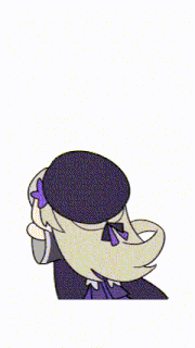 a cartoon drawing of a witch with three heads and a purple hat