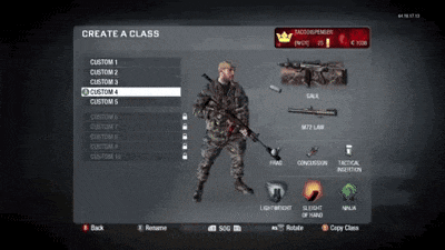 a screenshot of a video game that says create a class at the top
