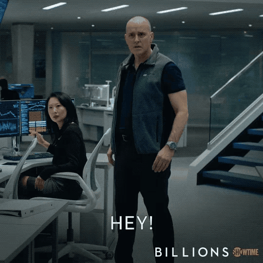 a showtime ad for billions features a man and woman