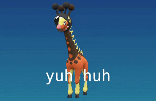 a cartoon giraffe with a crown on its head and the words yuh huh below it