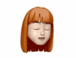 a cartoon face of a girl with red hair