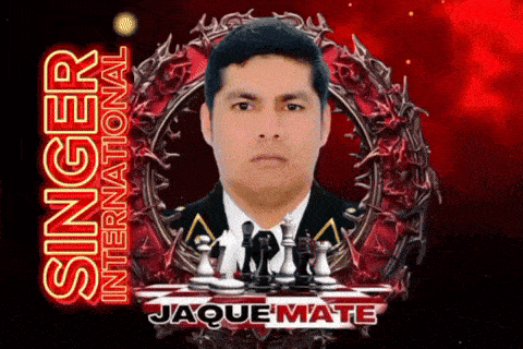 a man in a suit and tie is surrounded by chess pieces and the words singer international jaquemate