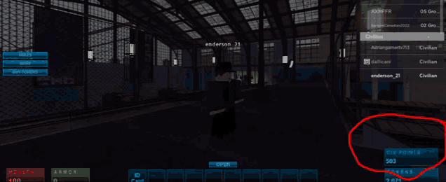 a screenshot of a video game with a red circle around the open button