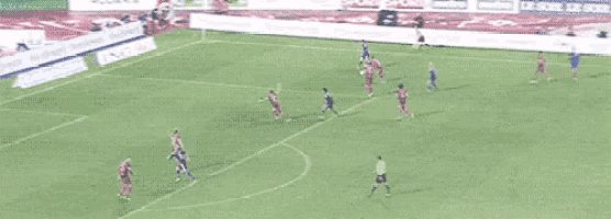 a soccer game is being played on a field with a sign that says " ergo " on it