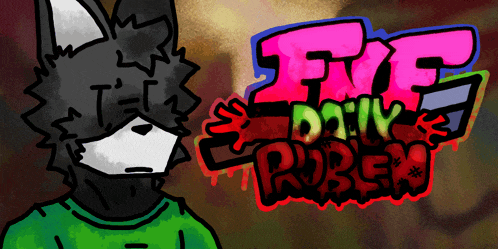 a drawing of a furry character with the words fnf daily ruben behind him