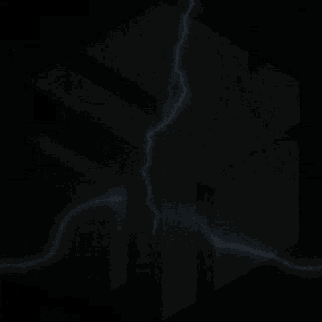 a lightning bolt is coming out of a dark cube