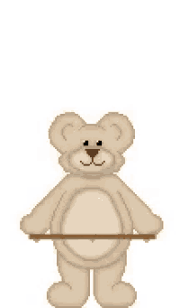 a teddy bear holds up a sign that says beautiful