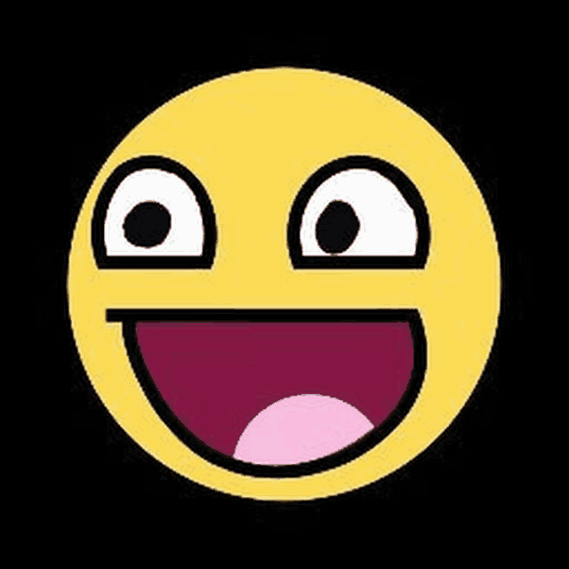 a yellow smiley face with a big smile on it 's face .