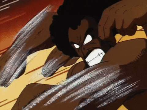 a cartoon drawing of a man with a very angry expression on his face